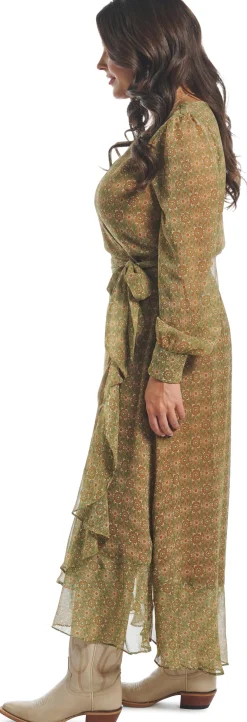 Justin Boots Justin Women'S Wrap Maxi Dress Medallion Floral Clearance