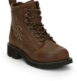 Justin Boots Katerina 6" Steel Toe Waterproof Work Boot Aged Bark Best