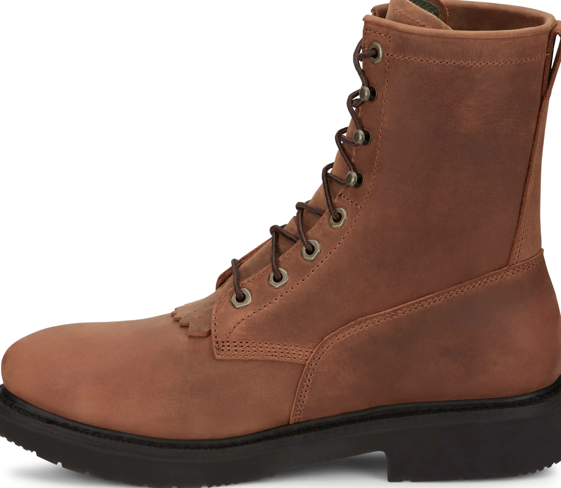 Justin Boots Livestock 8” Steel Toe Aged Brown New