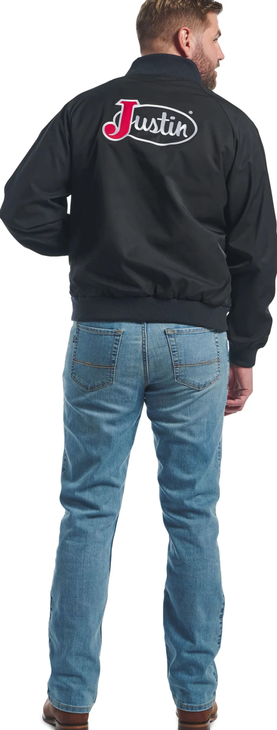 Justin Boots Logo Bomber Jacket Black