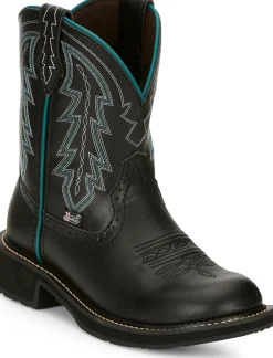 Justin Boots Lyla 8" Western Boot Black New