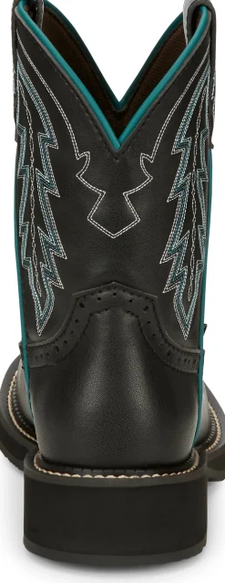 Justin Boots Lyla 8" Western Boot Black New