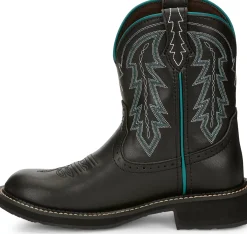 Justin Boots Lyla 8" Western Boot Black New