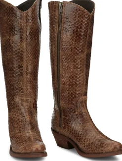 Justin Boots Mcalester 15" Pull-On Womens Boot Cedar Viper Print Outlet