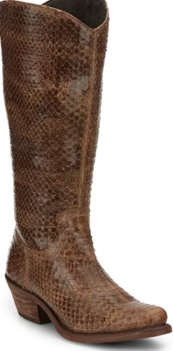 Justin Boots Mcalester 15" Pull-On Womens Boot Cedar Viper Print Outlet