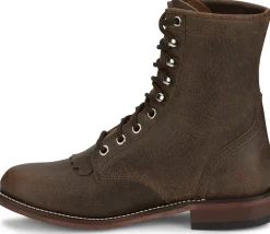 Justin Boots Mckean 7" Lace-Up Roper Brown Hot
