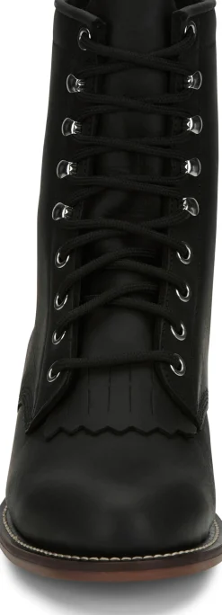 Justin Boots Mckean 7" Lace-Up Roper Black Clearance