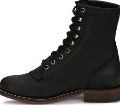 Justin Boots Mckean 7" Lace-Up Roper Black Clearance