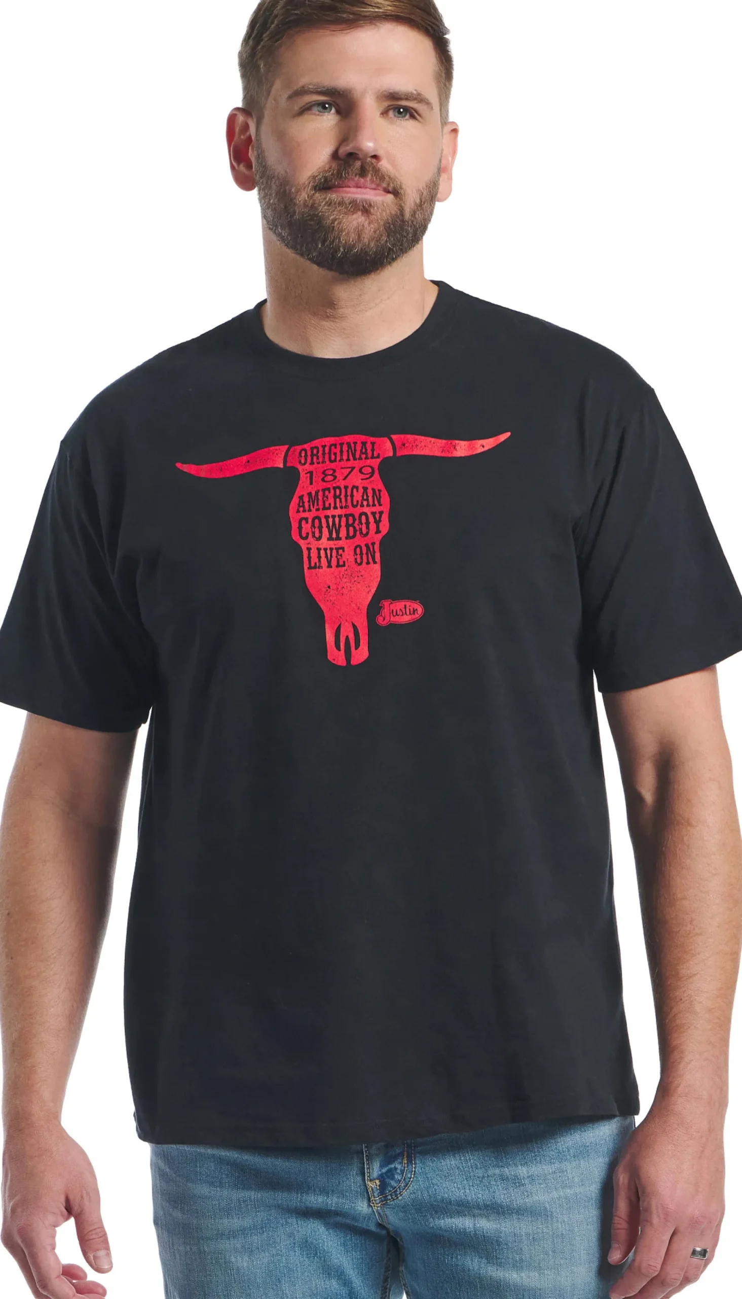 Justin Boots Men's Cowboy Live On Tee Black Hot