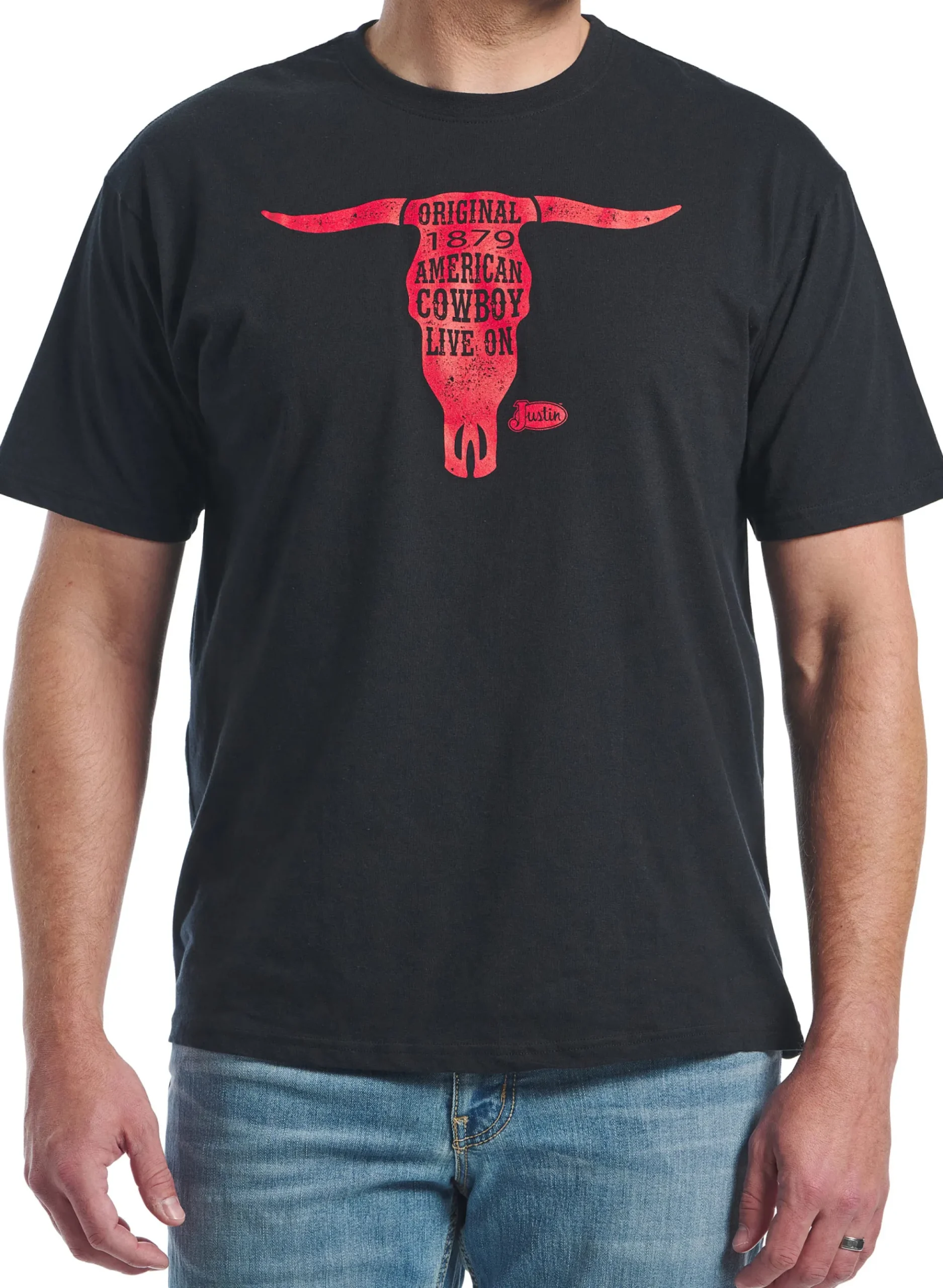 Justin Boots Men's Cowboy Live On Tee Black Hot
