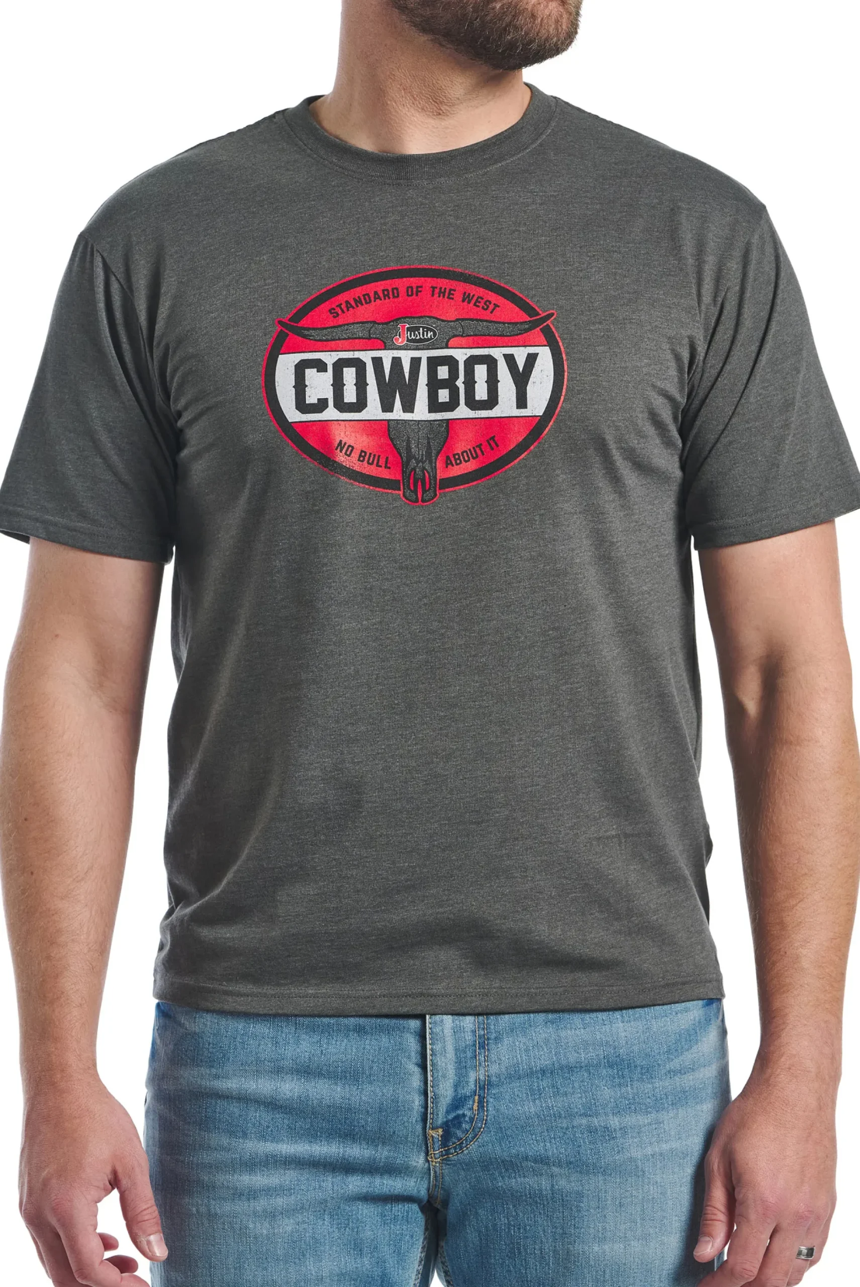 Justin Boots Men's No Bull About It Tee Charcoal