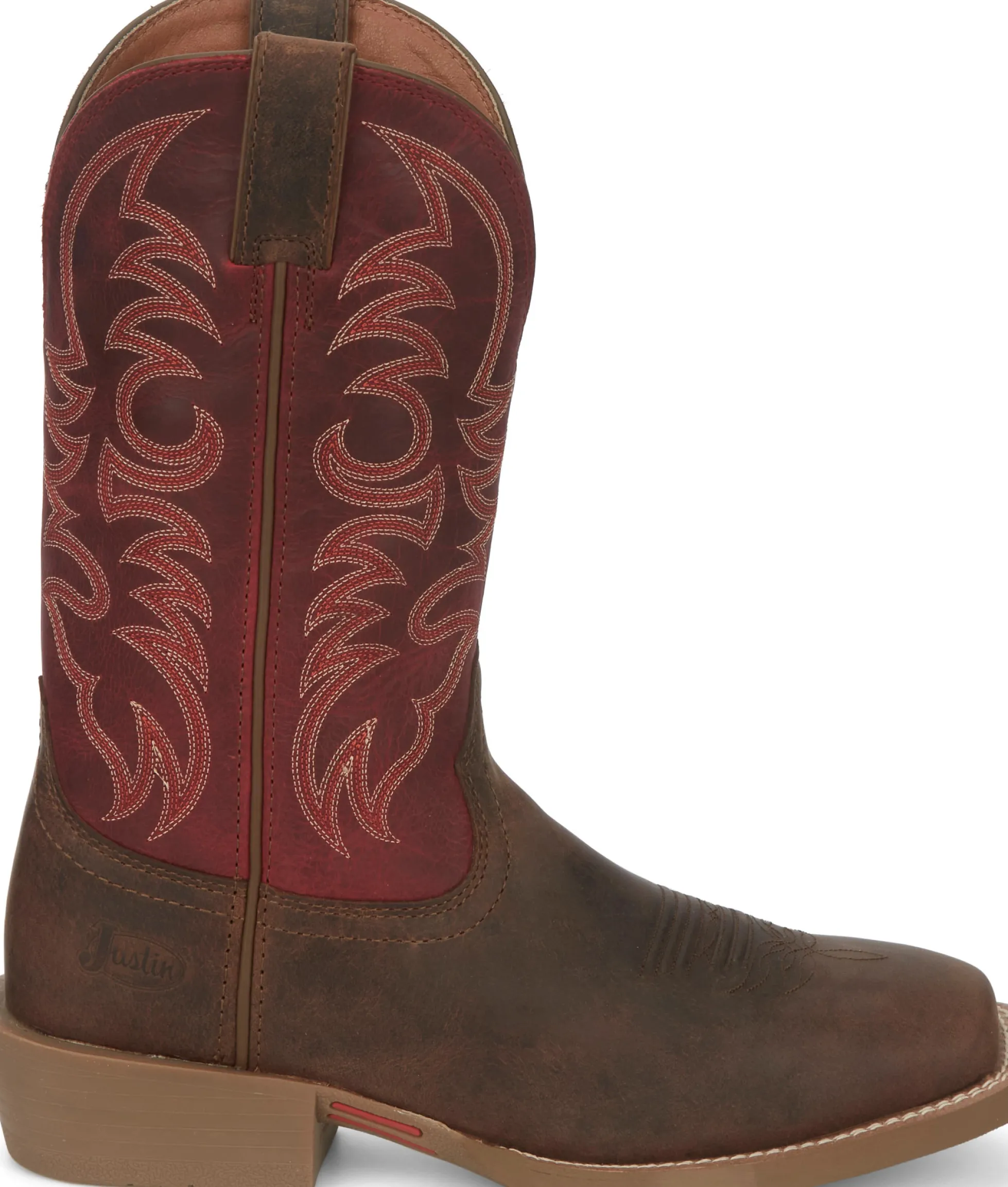 Justin Boots Muley 12" Western Mahogany Outlet