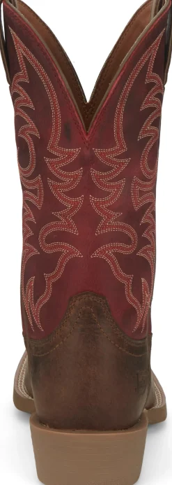 Justin Boots Muley 12" Western Mahogany Outlet