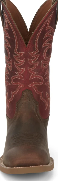 Justin Boots Muley 12" Western Mahogany Outlet