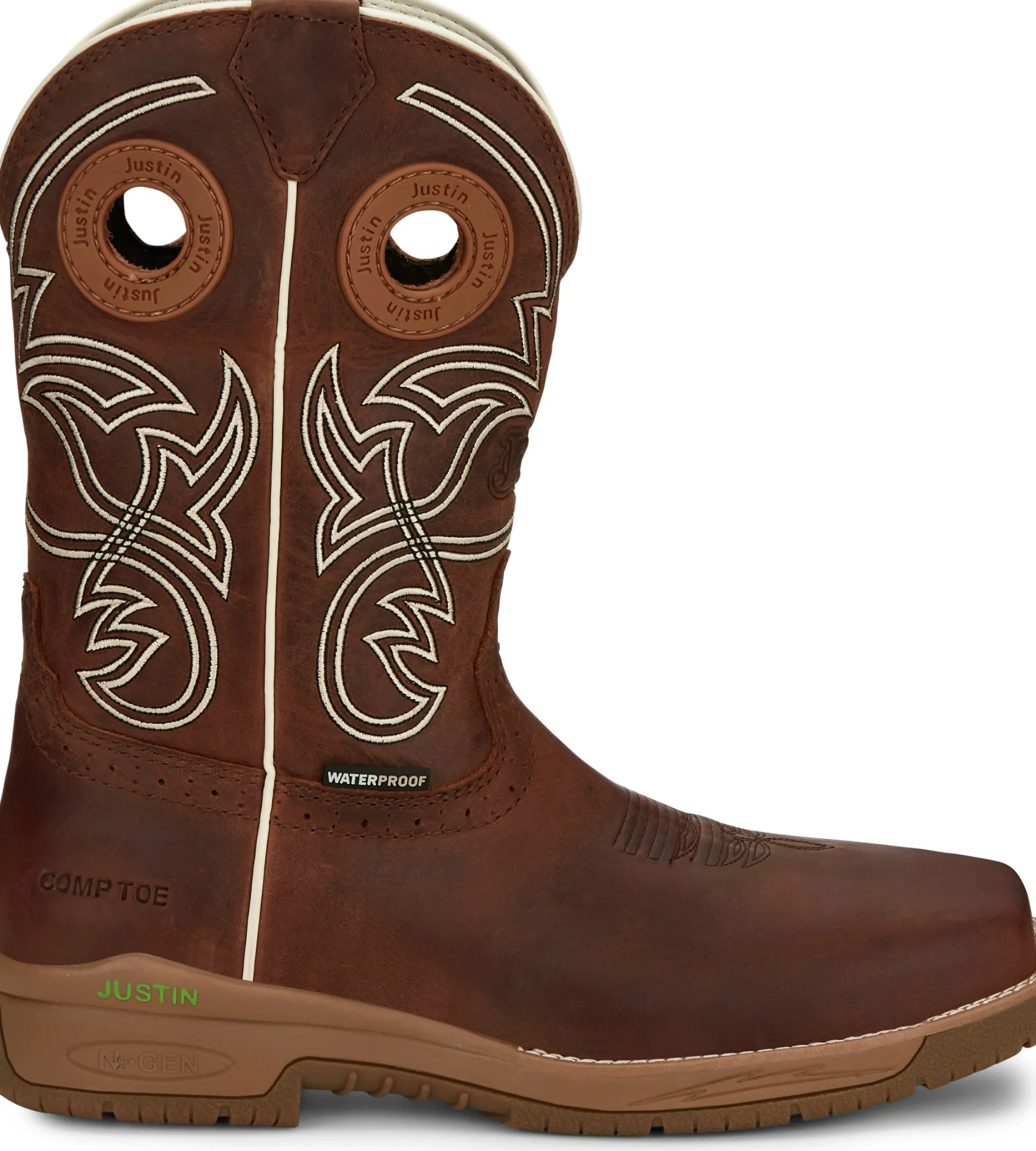 Justin Boots Nitread 11" Waterproof Nano Comp Toe Spice New