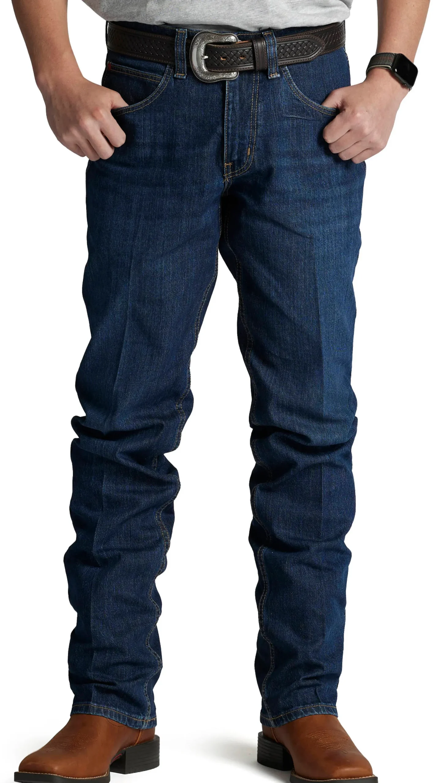 Justin Boots Original Straight Leg Medium Wash Discount