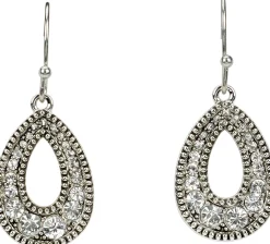Justin Boots Oval Pendant Earrings Silver Online