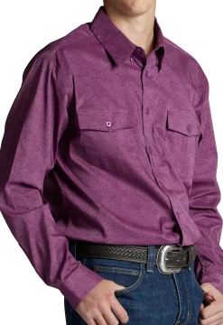 Justin Boots Paisley Button Down Plum Paisley Outlet