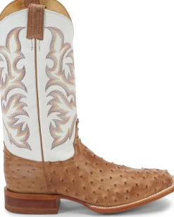 Justin Boots Pascoe 13" Full Quill Ostrich Antique Tan Outlet