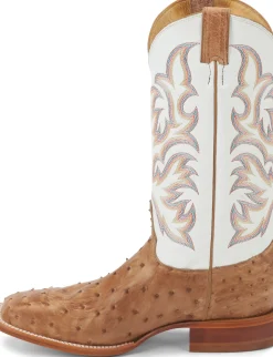 Justin Boots Pascoe 13" Full Quill Ostrich Antique Tan Outlet