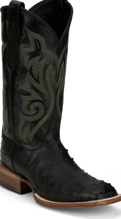 Justin Boots Pascoe 13" Full Quill Ostrich Black Best