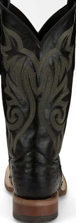 Justin Boots Pascoe 13" Full Quill Ostrich Black Best