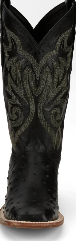 Justin Boots Pascoe 13" Full Quill Ostrich Black Best