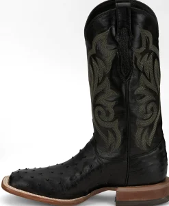 Justin Boots Pascoe 13" Full Quill Ostrich Black Best