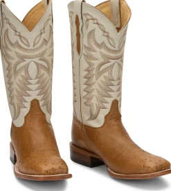 Justin Boots Pascoe 13" Smooth Ostrich Antique Saddle Sale