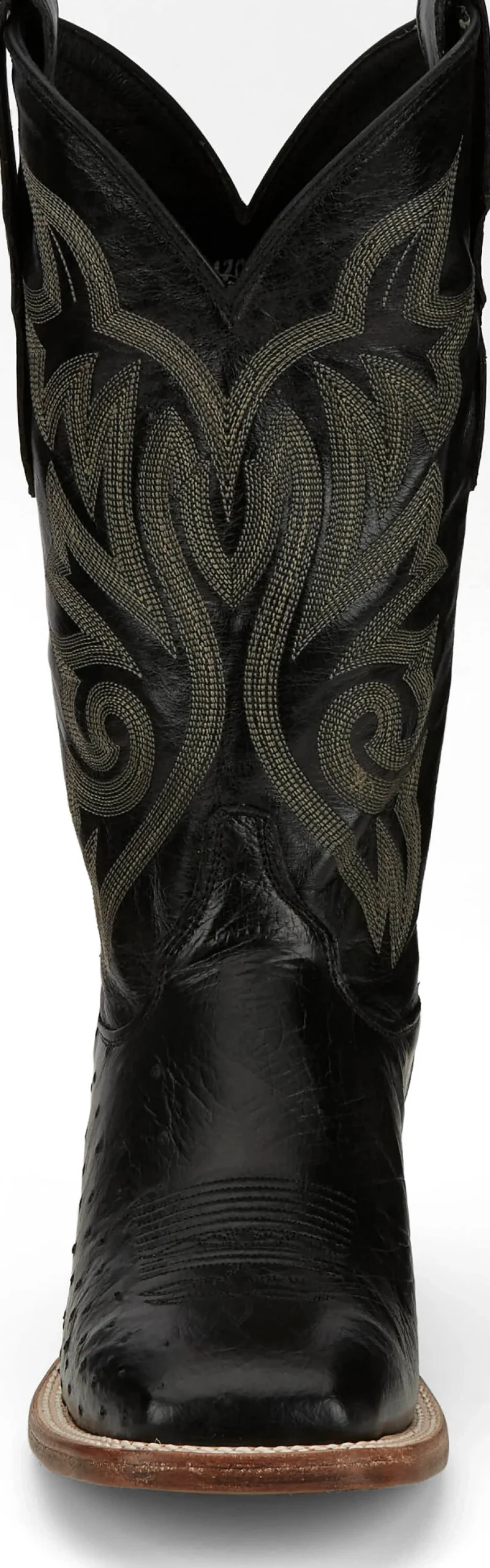 Justin Boots Pascoe 13" Smooth Ostrich Black New