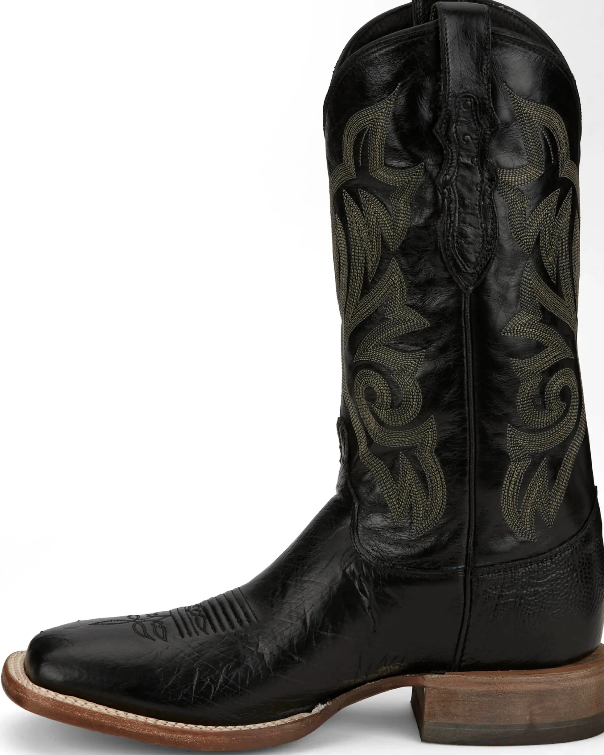 Justin Boots Pascoe 13" Smooth Ostrich Black New