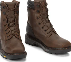 Justin Boots Pipefitter 8" Steel Toe Chocolate New
