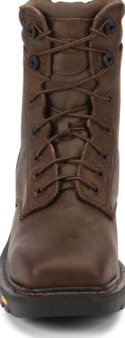 Justin Boots Pipefitter 8" Steel Toe Chocolate New