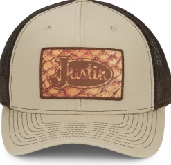 Justin Boots Pirarucu Print Patch Tan