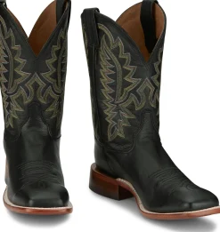 Justin Boots Poston 11" Western Jet Black Clearance