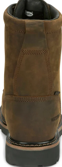 Justin Boots Pulley 8" Met Guard Waterproof Nano Comp Toe Whiskey