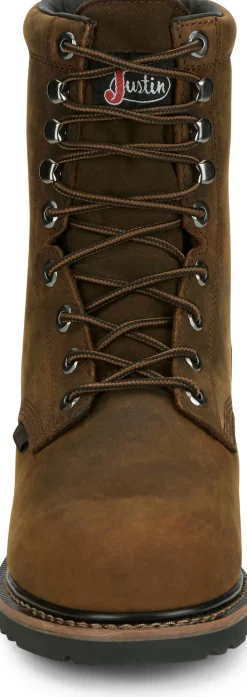 Justin Boots Pulley 8" Met Guard Waterproof Nano Comp Toe Whiskey