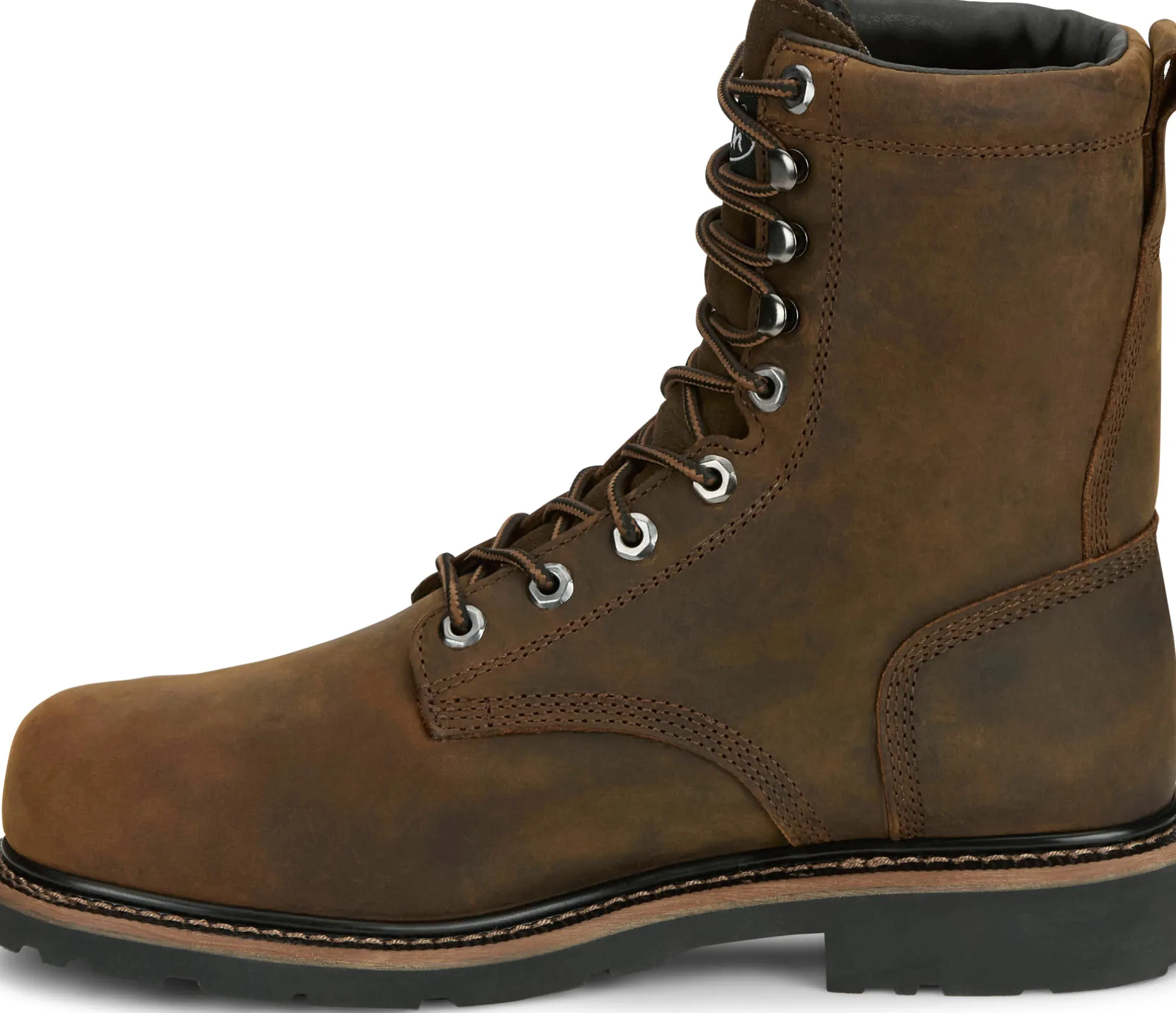 Justin Boots Pulley 8" Met Guard Waterproof Nano Comp Toe Whiskey