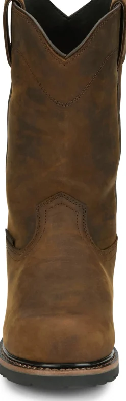 Justin Boots Pulley 10" Waterproof Met Guard Comp Toe Whiskey Sale