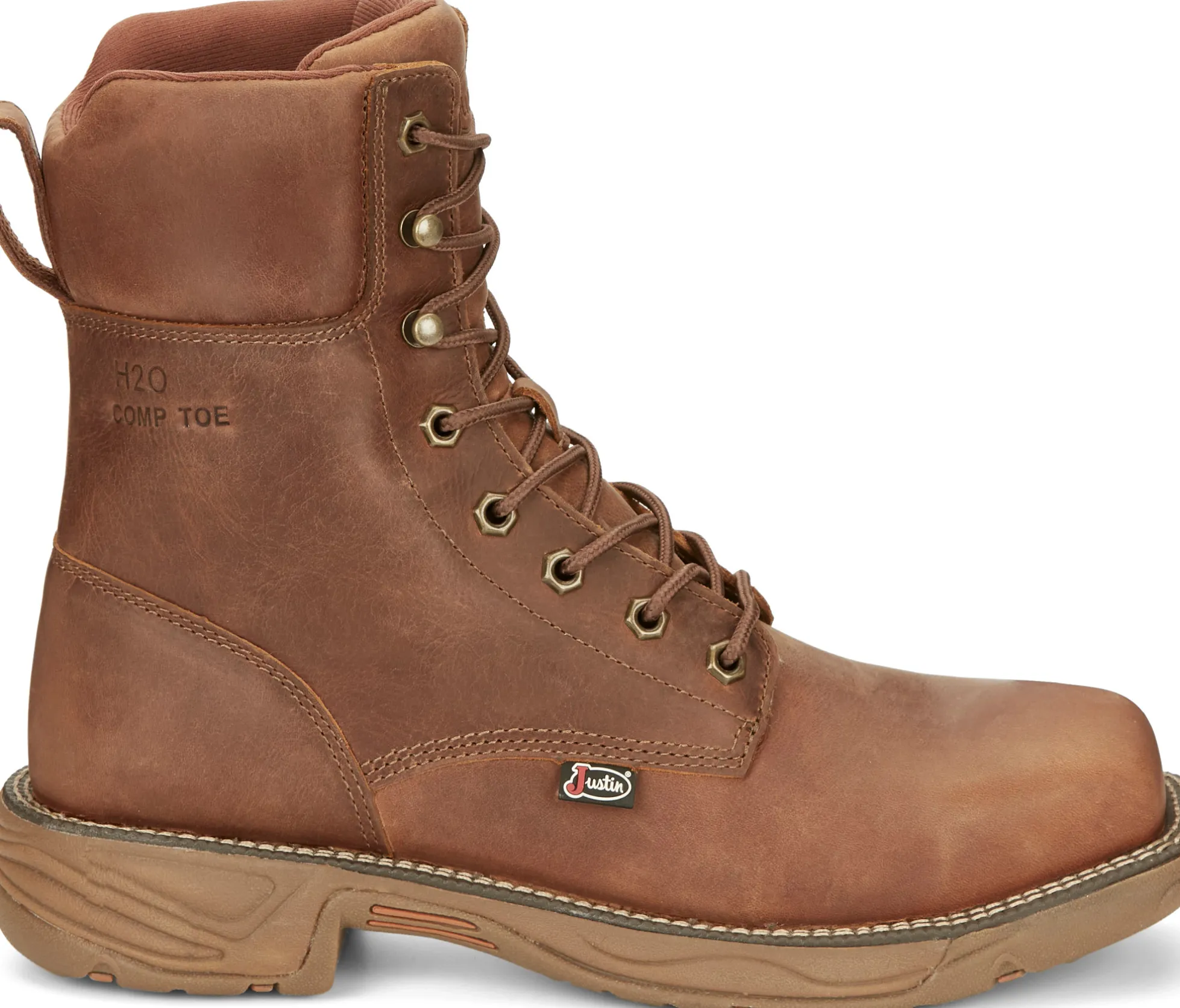 Justin Boots 8" Rush Waterproof Nano Comp Toe Barley Best