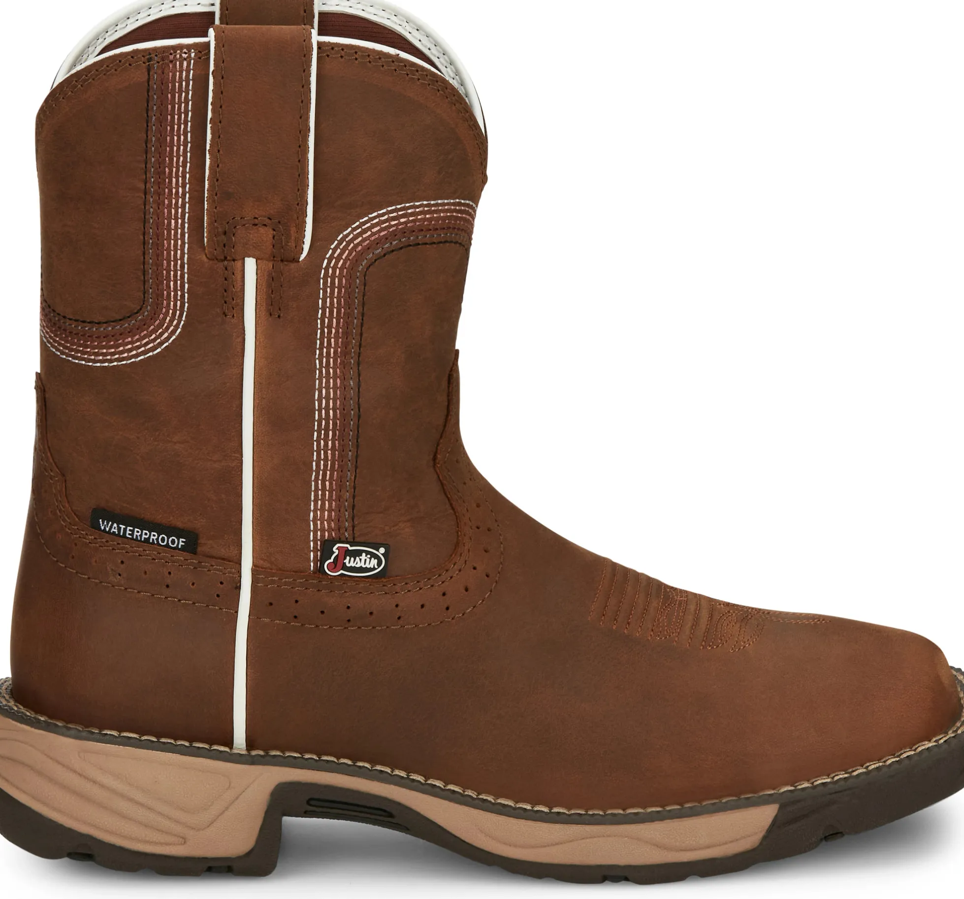 Justin Boots 8" Rush Waterproof Work Boot Cedar Brown