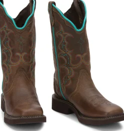 Justin Boots Raya 12" Western Boot Brown Outlet