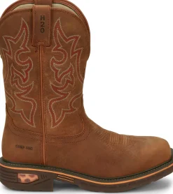 Justin Boots Resistor 11" Waterproof Nano Comp Toe Russet New