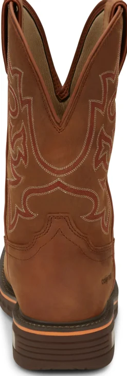 Justin Boots Resistor 11" Waterproof Nano Comp Toe Russet New