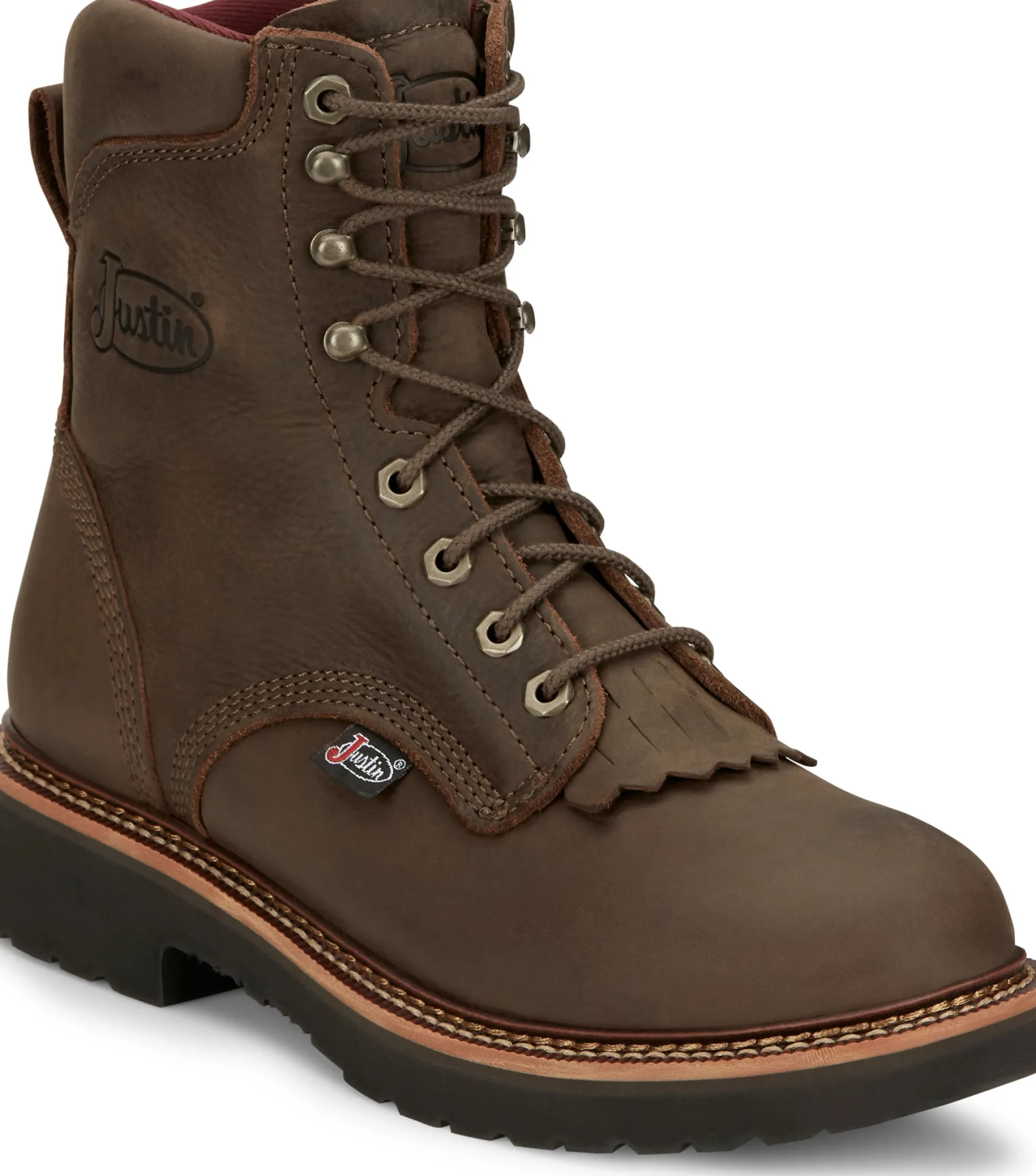 Justin Boots Rivot 8" Work Hickory Outlet