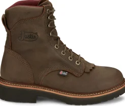Justin Boots Rivot 8" Work Hickory Outlet
