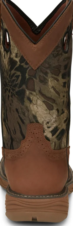 Justin Boots Rush 11" Camo Waterproof Work Boot Barley Woodlands Outlet