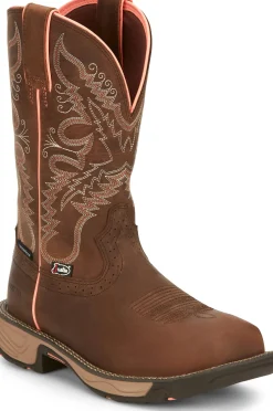 Justin Boots Rush 11" Composite Toe Waterproof Work Boot Rural Chocolate Clearance
