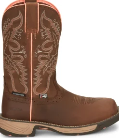 Justin Boots Rush 11" Composite Toe Waterproof Work Boot Rural Chocolate Clearance