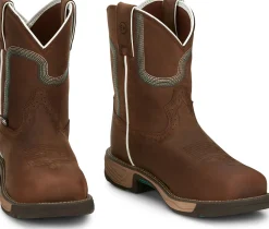 Justin Boots Rush 8" Composite Toe Waterproof Work Boot Pine Chocolate Outlet